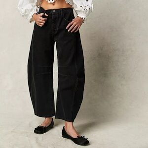 We The Free Good Luck Mid-Rise Barrel Jeans Soundwave Black